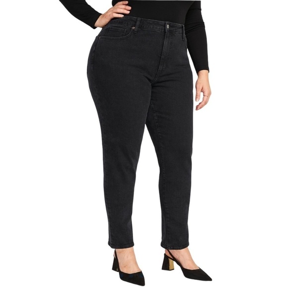 Old Navy Women’s High-Waisted OG Straight Black Jeans Plus Size 28 Mom Denim - Picture 1 of 11